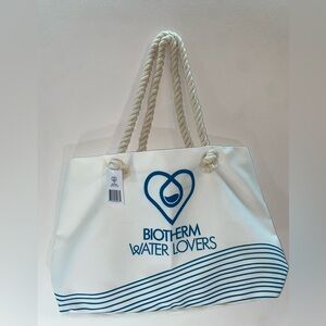 Biotherm Water Lovers White and Blue Tote Bag / Beach bag NWT